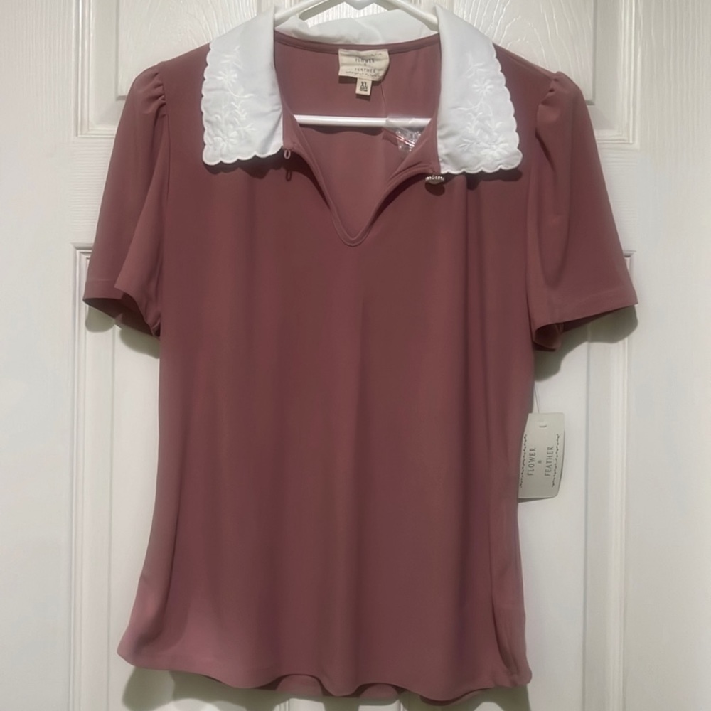 Collared pink blouse